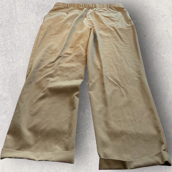 Brooks Brothers 346 Men’s Wool Dress Pants 40 Beige Pleated Cuffed Hem Egypt - Picture 7 of 9